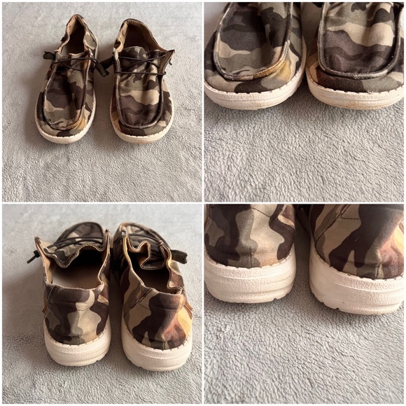 Hey Dude Wendy Camo Camouflage Print Slip-On Sneaker Canvas Shoe Sz 7 - Picture 4 of 15